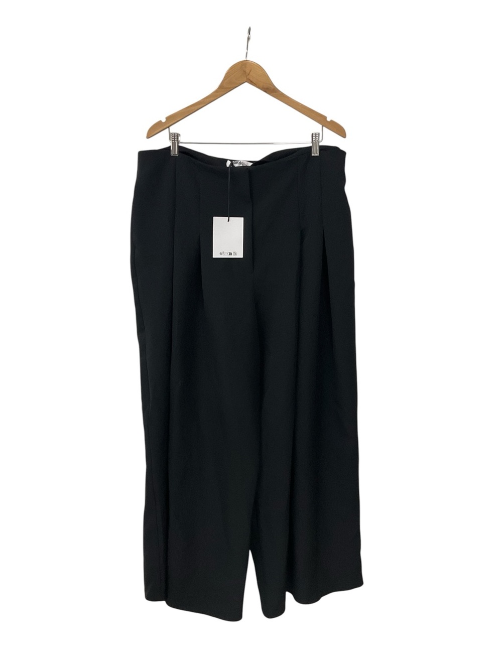 NWT Arrange Pleated Wide-Leg Trousers Black Pants US 16